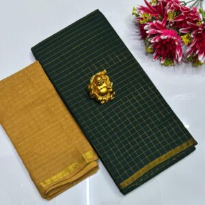 Madurai Sungudi Cotton Sarees (Dark Green)