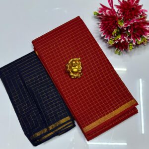 Madurai Sungudi Cotton Sarees (Red)