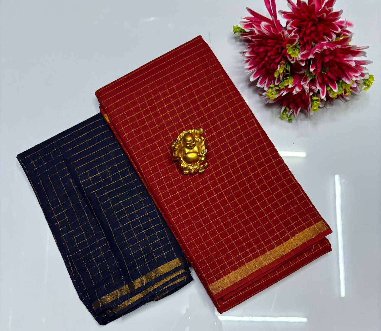 Madurai Sungudi Cotton Sarees (Red)