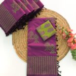 South Cotton Mix Saree (Purple)