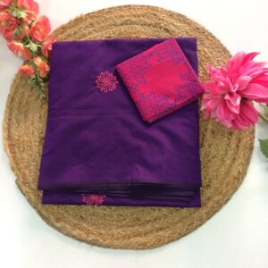 South Cotton Mix Sarees (Violete with pink)