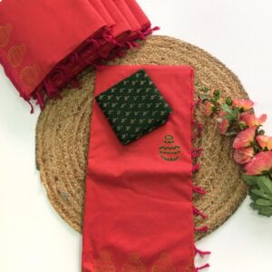 South Cotton Mix Sarees (Orange)