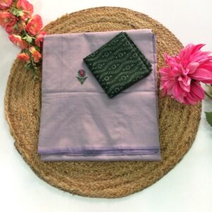 South Cotton Mix Sarees (Lavender with green)