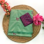 South Cotton Mix Saree (Green with Megenta)