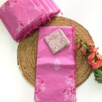 South Cotton Mix Sarees (Pink with white)
