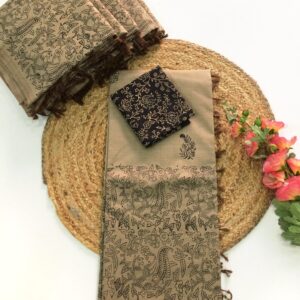 South Cotton Mix Saree (Creamish LB)