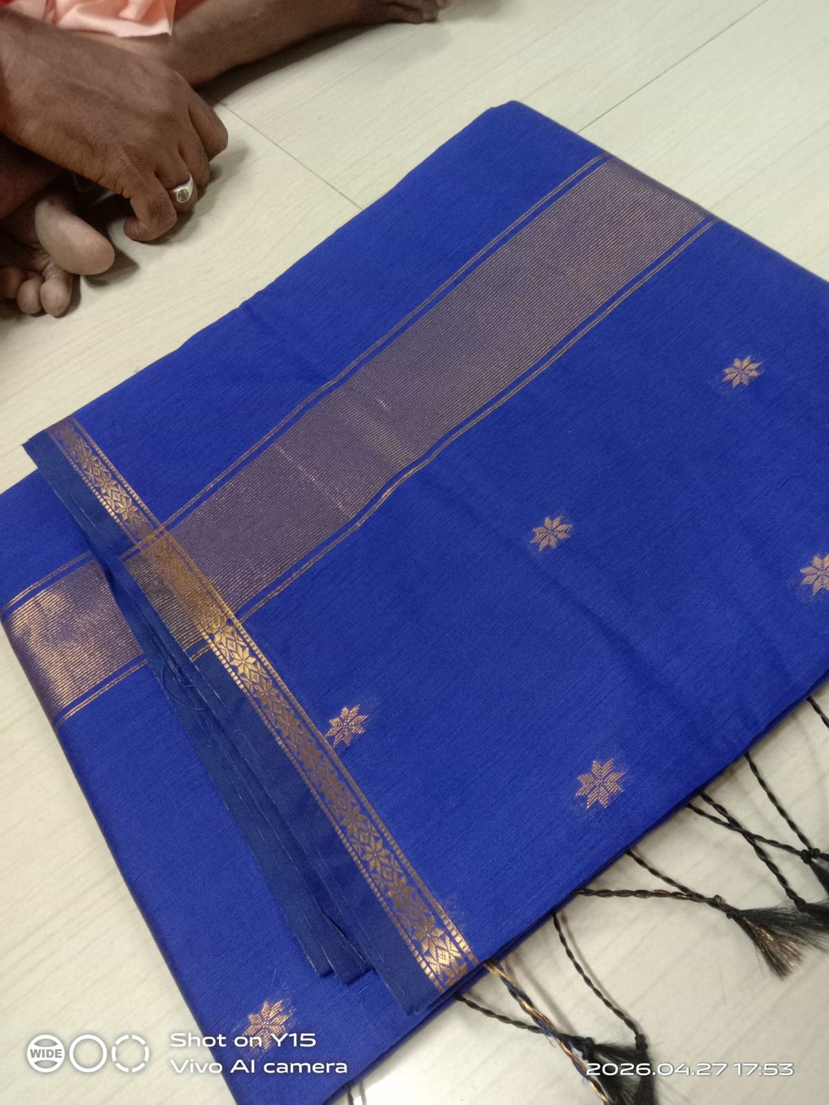 Maheshwari Silk Cotton Sarees (Royal Blue)
