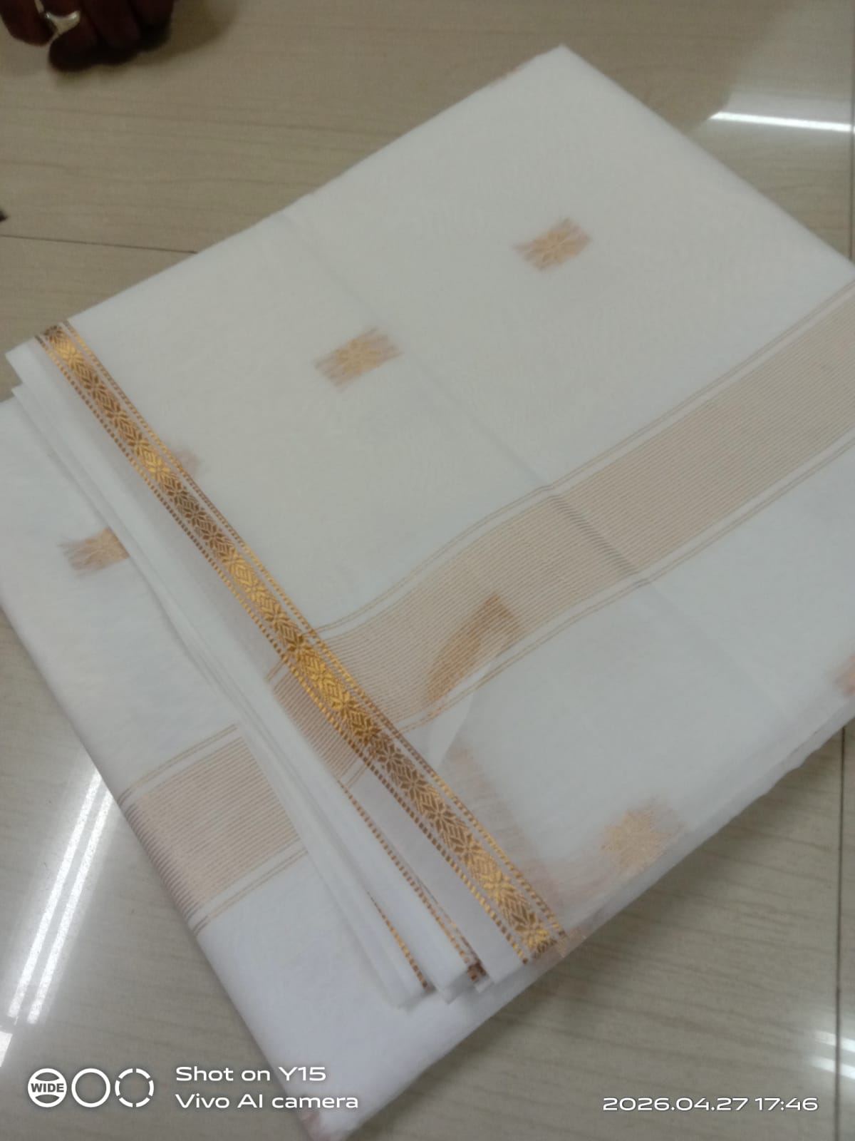 Maheshwari Silk Cotton Sarees (White)