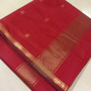 Maheshwari Silk Cotton Sarees (Red)