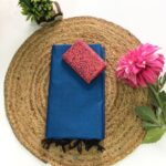 Plain South Cotton Mix Sarees (Blue)